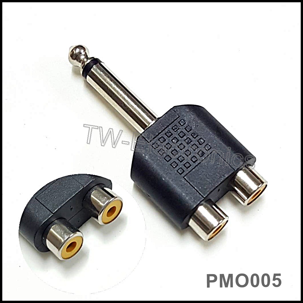 ¼” Mono ตัวผู้ / RCA ตัวเมีย x2 (PMO005)