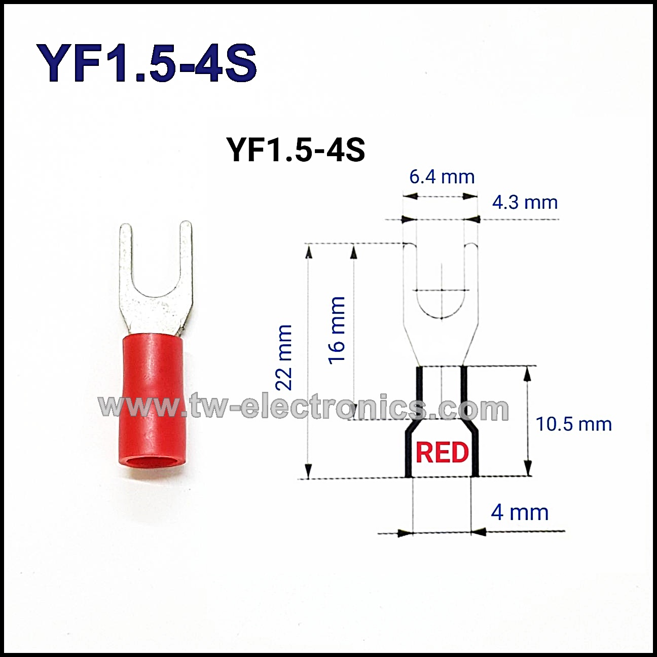 หางปลาแฉก หุ้ม(สีแดง) T-LUG / YF1.5-4S