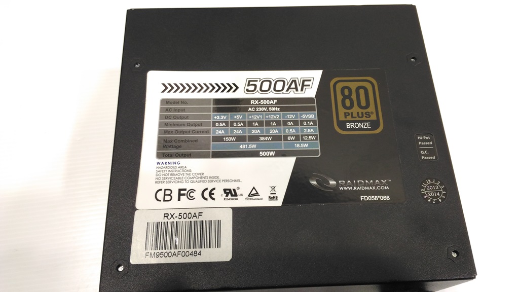 RAIDMAX RX-500AF 500W. Full