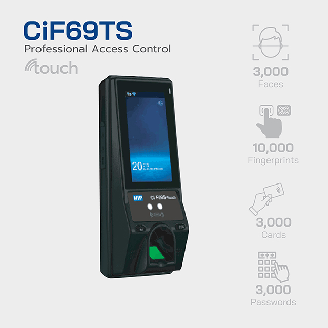 ขายถูก HIP Face Scan and Fingerprint Access Control รุ่น CiF69TS (Touch Screen) ประกันศูนย์