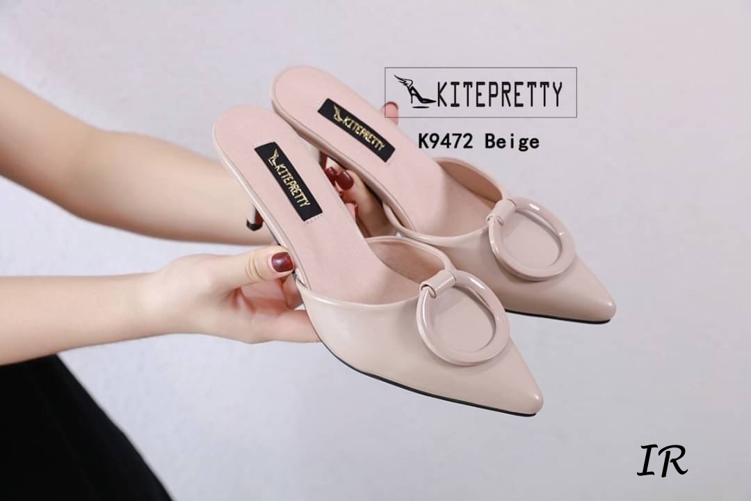 รองเท้าคัทชูส้นเตี้ยเปิดส้น (สีชมพู)