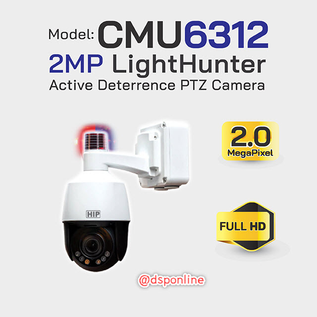 ขายถูก HIP 2MP LightHunter Active Deterrence PTZ Camera รุ่น CMU6312 ประกันศูนย์