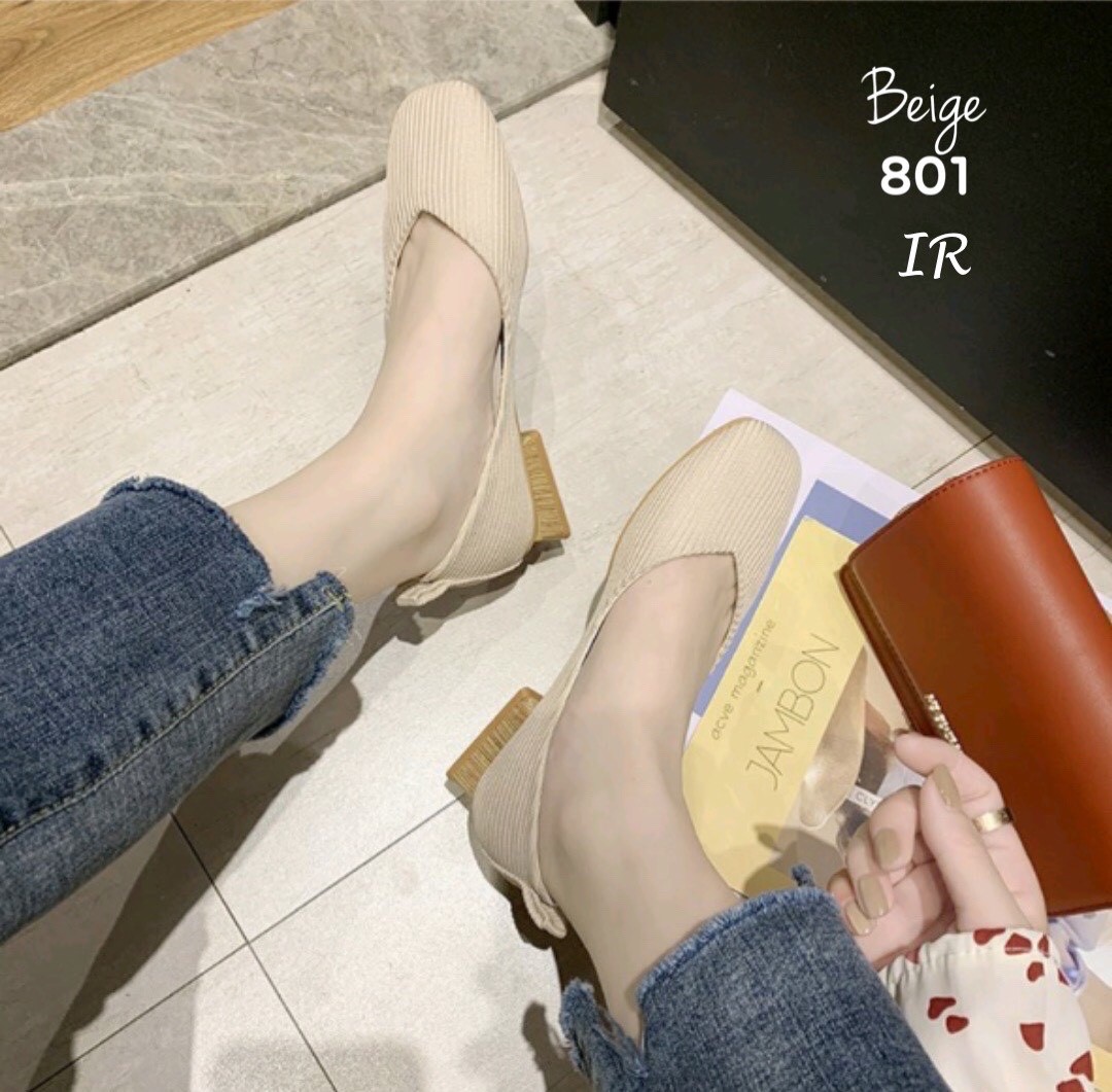 รองเท้าคัทชูผ้าลูกฟูก (สีครีม)