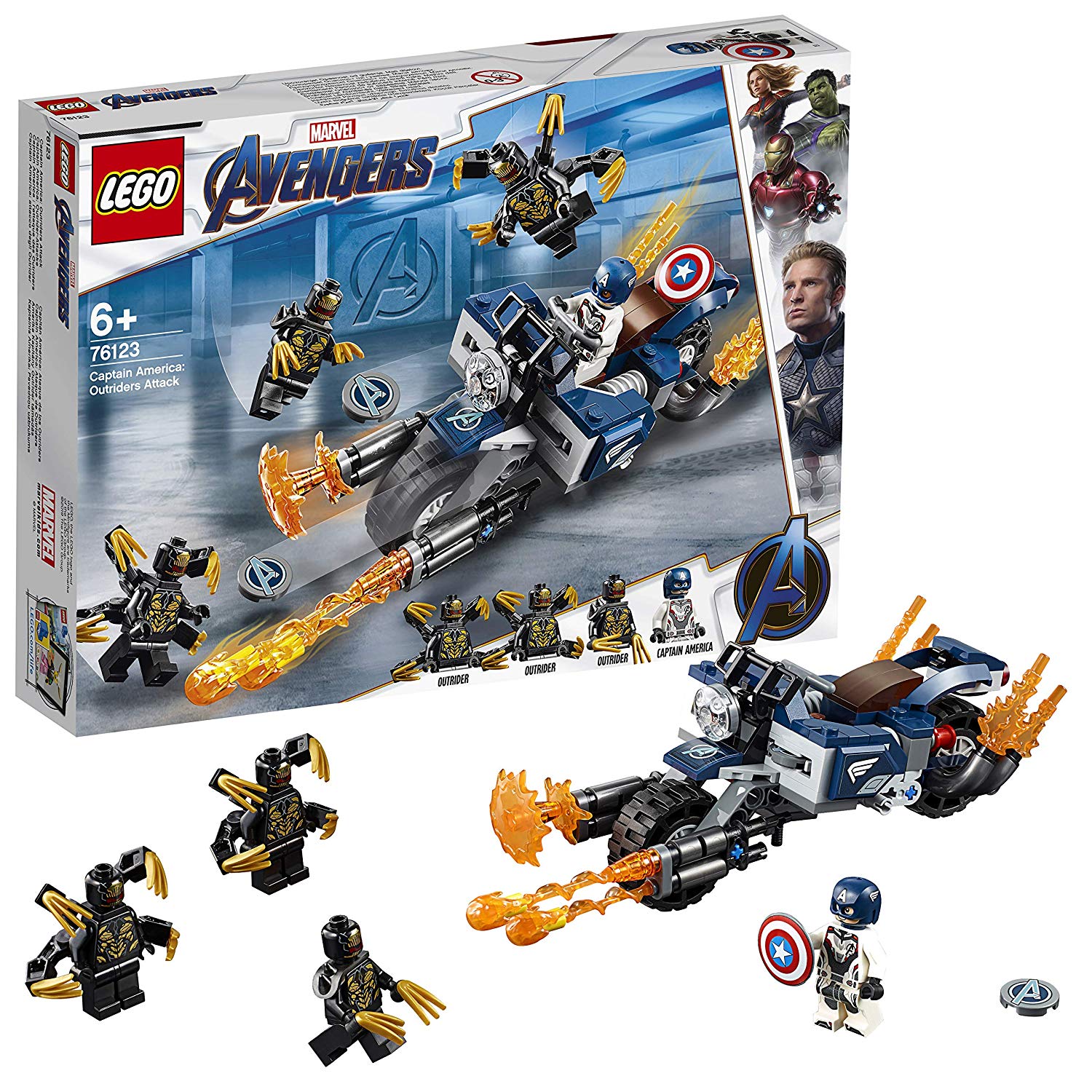 LEGO ตัวต่อเสริมทักษะ Marvel Avengers End Game Captain America : Outriders Attack รุ่น 76123
