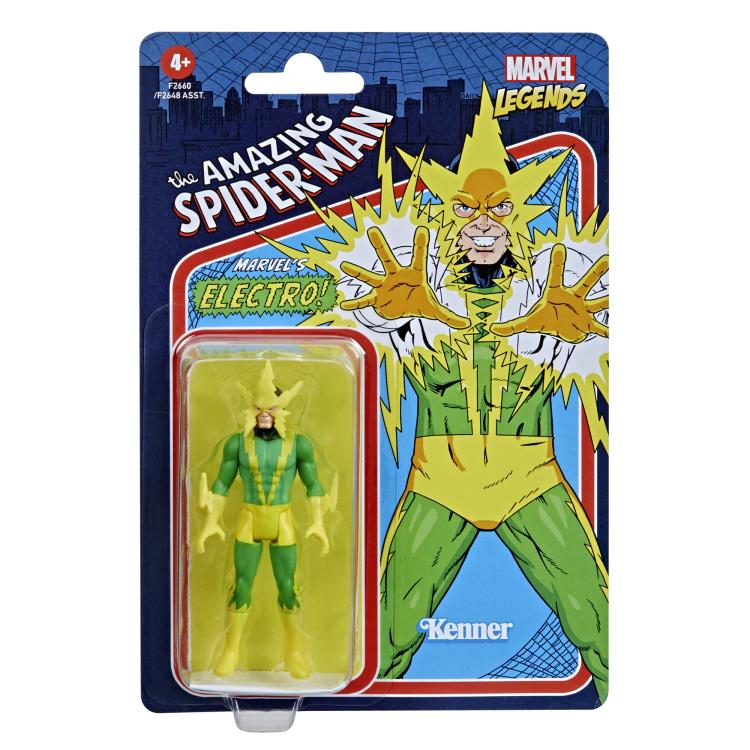 Hasbro Marvel Legends Series Electro 3.75-Inch Retro 375 Collection Action Figure ฮาสโบร มาร์เวล เลเจนด์ หุ่นโมเดลฟิกเกอร์ อิเล็คโทร ขนาด 3.75 นิ้ว ลิขสิทธิ์แท้