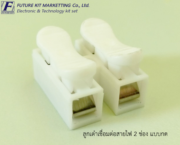 ลูกเต๋าเชื่อมต่อสายไฟ 2 ช่อง แบบกด