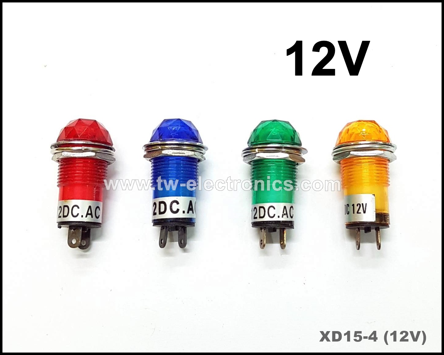 หลอดตู้คอนโทรล 15mm (12V) / XD15-4 Pilot Lamp