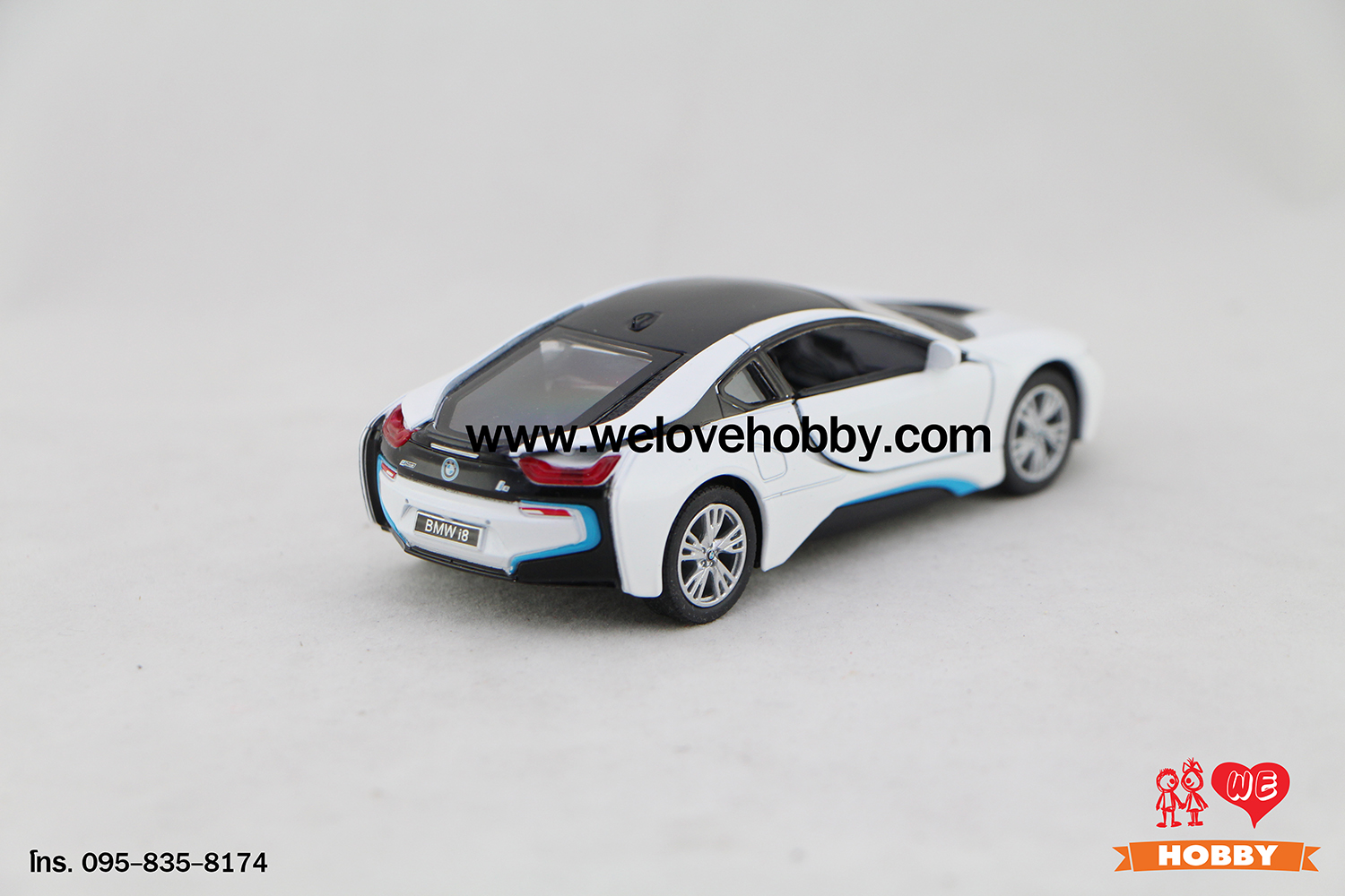 โมเดลรถซุปเปอร์ คาร์ BMW i8 สีขาว Scale 1:36