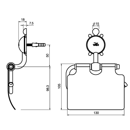 FBVHT-T104AS ที่แขวนกระดาษทิชชูมีฝาปิดรุ่นTURTL