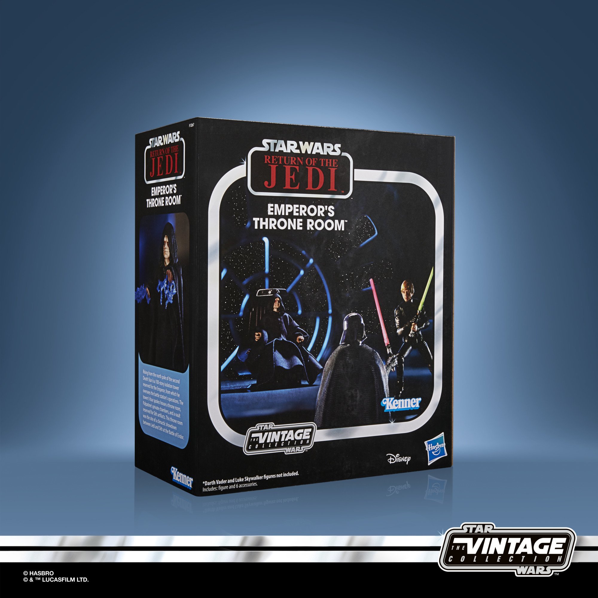 Hasbro Kenner The Vintage Collection Star Wars Emperor’s Throne Room Palpatine (SDCC 2021) 3.75-inch-scale Figure ฮาสโบร สตาร์ วอร์ส หุ่นโมเดลฟิกเกอร์ พัลพาทีน(พร้อมบัลลังก์ และหน้าต่างแบล็คกราวน์) ขนาด 3.75 นิ้ว ลิขสิทธิ์แท้