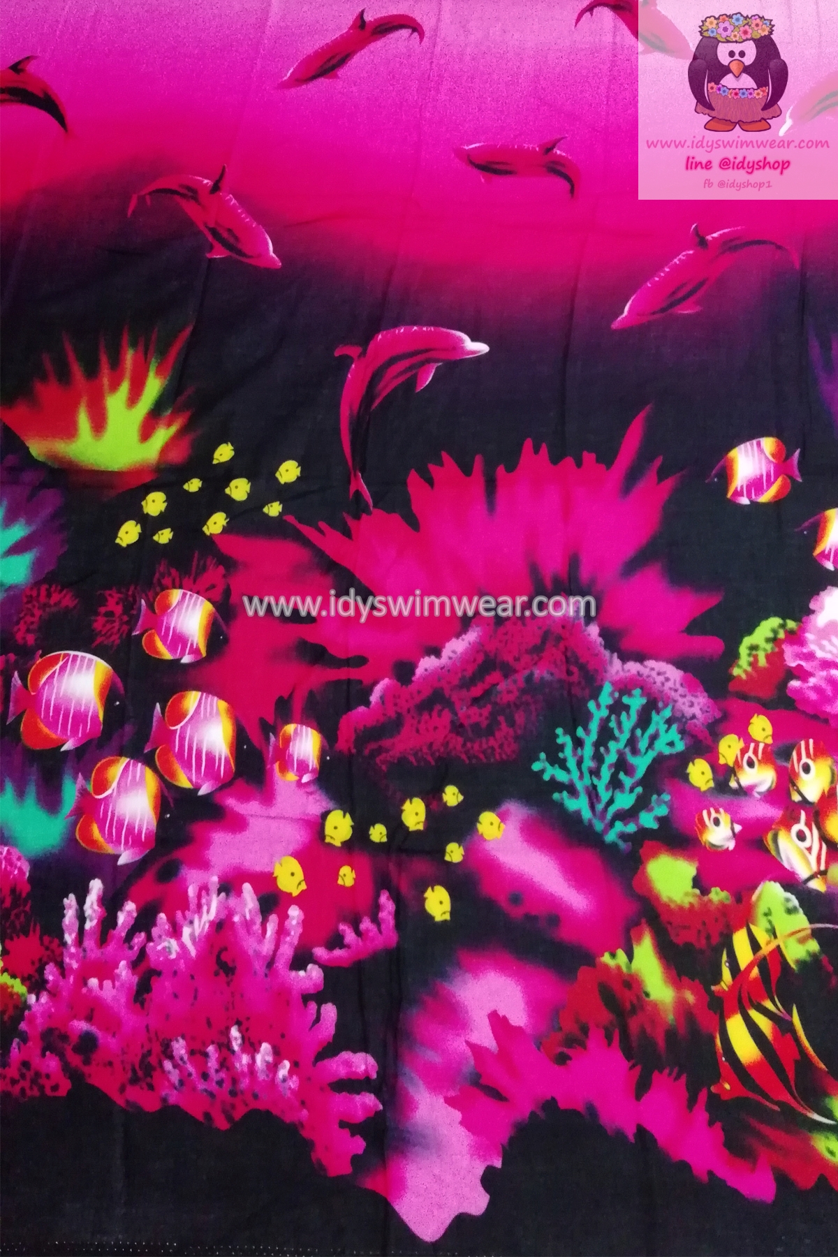 ผ้าพัน ชายหาด ลายใต้ทะเล สีชมพู ผ้าชายหาด ผ้าฮาวาย โสร่ง ผ้าคลุมไหล่ ผ้าอเนกประสงค์ ผ้าปู ผ้าคลุมชุดว่ายน้ำ ผ้าเรยอน ผ้าแมมเบิร์ต ขนาด 45x65 นิ้ว ธีมปาร์ตี้ฮาวาย อโลฮ่า สไตล์ aloha by idyshop
