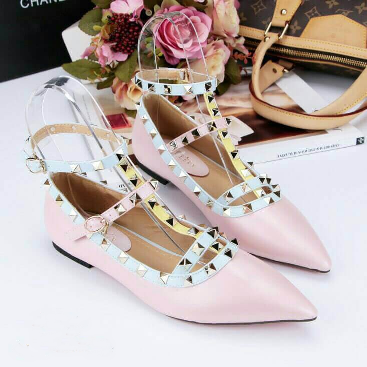 รองเท้าส้นแบน Style Valentino Pastel (สีชมพู)