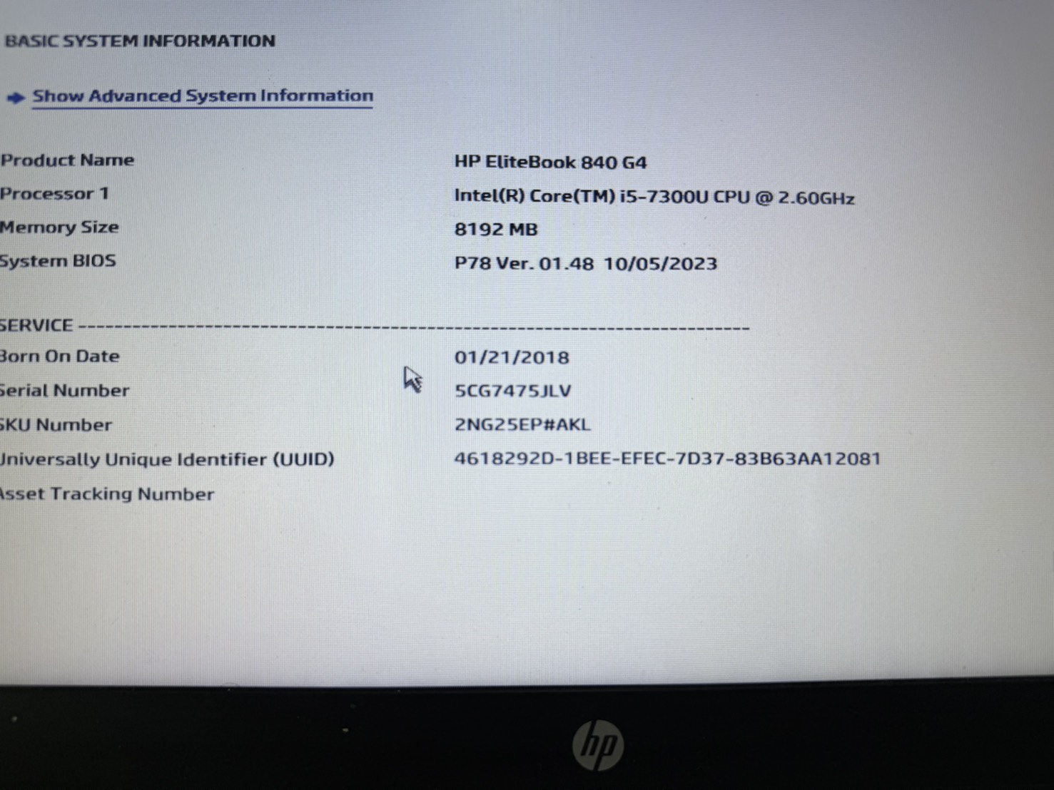 โน๊ตบุ๊ค HP EliteBook 840 G4 (i5-7300U/8GB/M.2 256GB) ไม่มี Adapter แบตเสื่อม จอ Bright ขอบยางเสื่อม