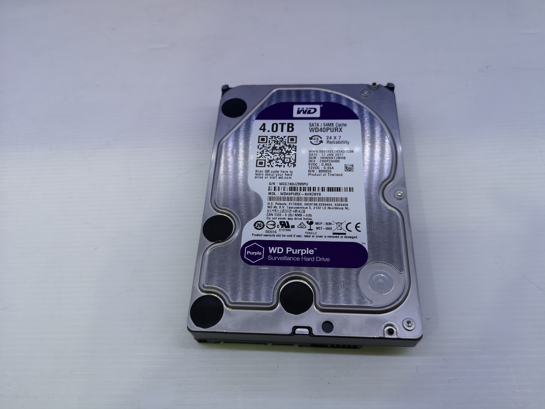 4TB. WD Purple WD40PURX 02/2020