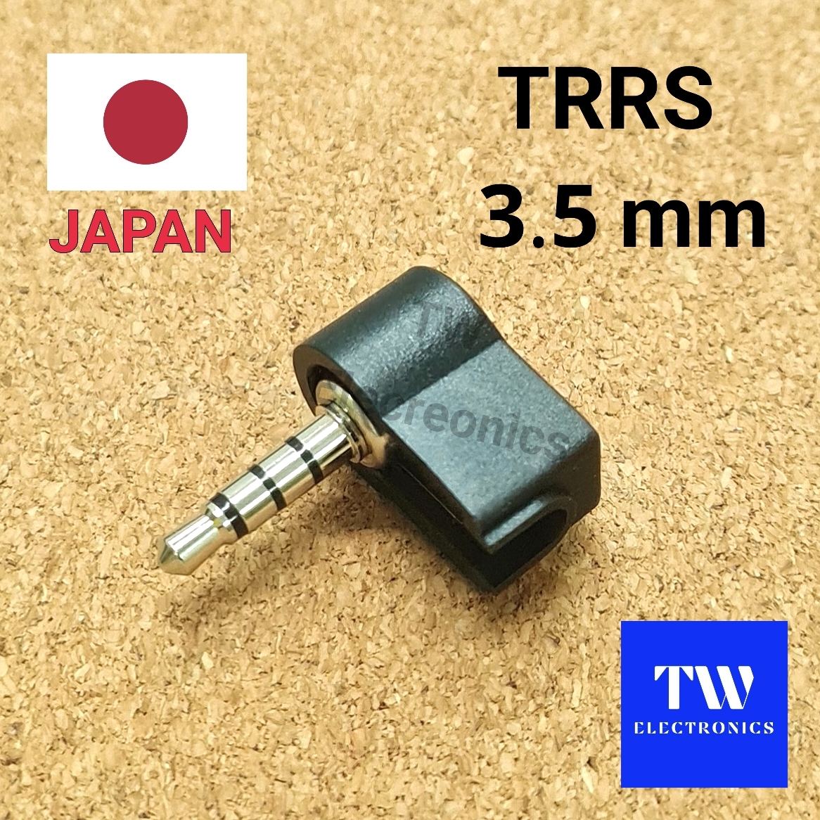 3.5mm TRRS 3ขีด (4ขั้ว) ตัวผู้ แบบงอ JAPAN