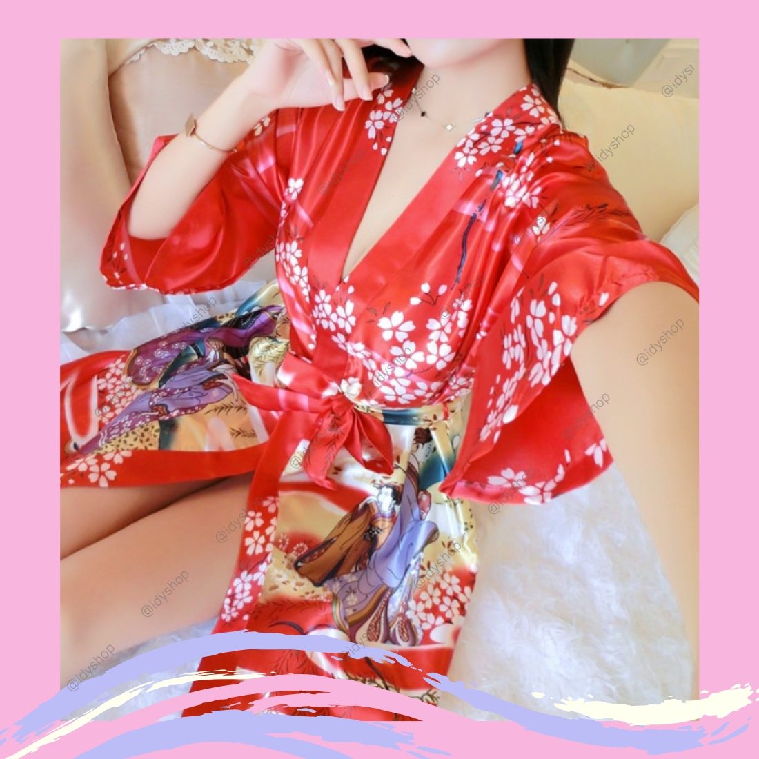 เสื้อคลุม กิโมโน ลายเกอิชา เสื้อคลุมอาบน้ํา เสื้อคลุมชุดนอน ชุดนอนผ้าแพร ชุดนอนคุณนาย ชุดนอนผ้าซาติน ชุดนอนผู้ใหญ่