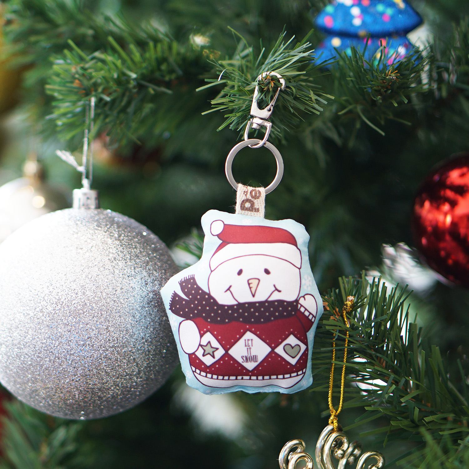พวงกุญแจพร้อมส่ง ลาย Santa Snowman