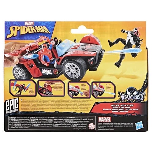 Hasbro Marvel Spider-Man VenomVersus Epic World of Action Miles Morales Remix Blast Racer ฮาสโบร มาร์เวล อเวนเจอร์ส หุ่นโมเดลฟิกเกอร์ สไปเดอร์แมน ไมล์ โมราเลส ขนาด 4 นิ้ว และ รถยนต์ ลิขสิทธิ์แท้