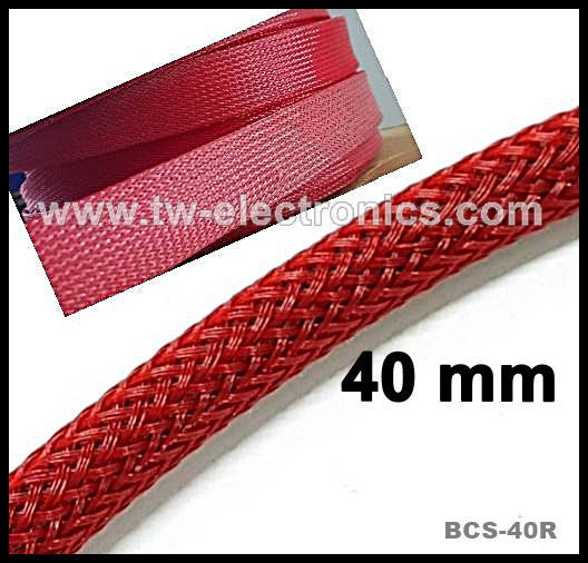 สายถัก 40 mm (สีแดง) / BCS-40R