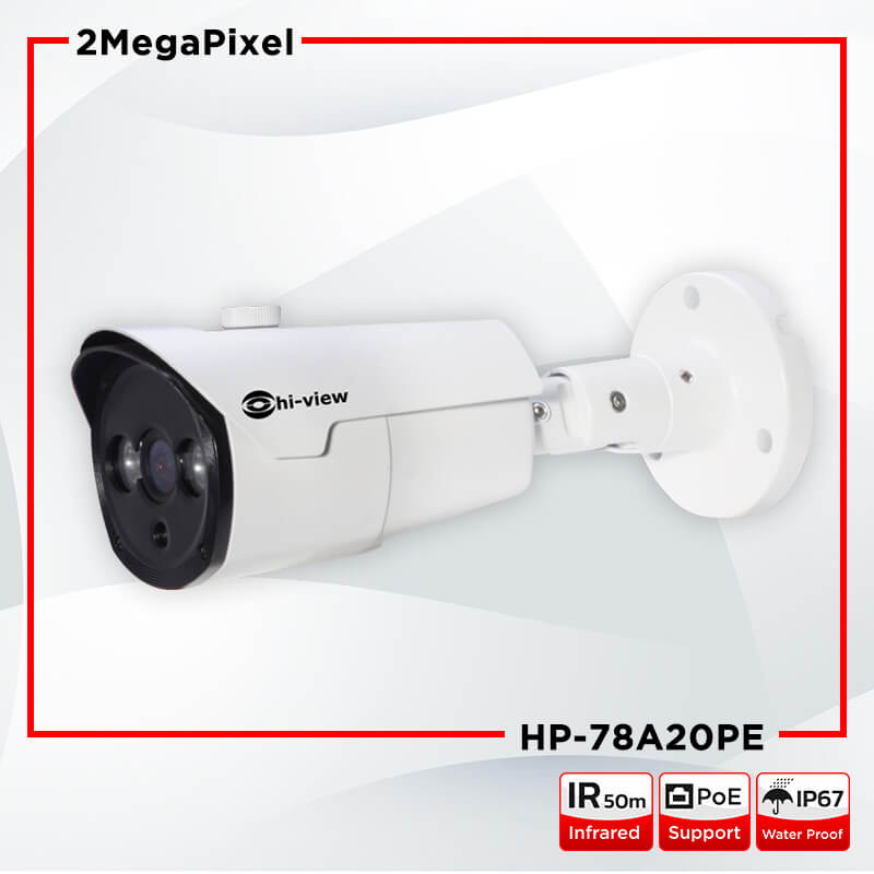 ขายถูก HP-78A20PE Hiview Bullet IP Camera PoE 2 MP กล้องวงจรปิดไฮวิว ระบบไอพี 2 ล้านพิกเซล ใช้งานภายนอกและภายใน ประกันศูนย์