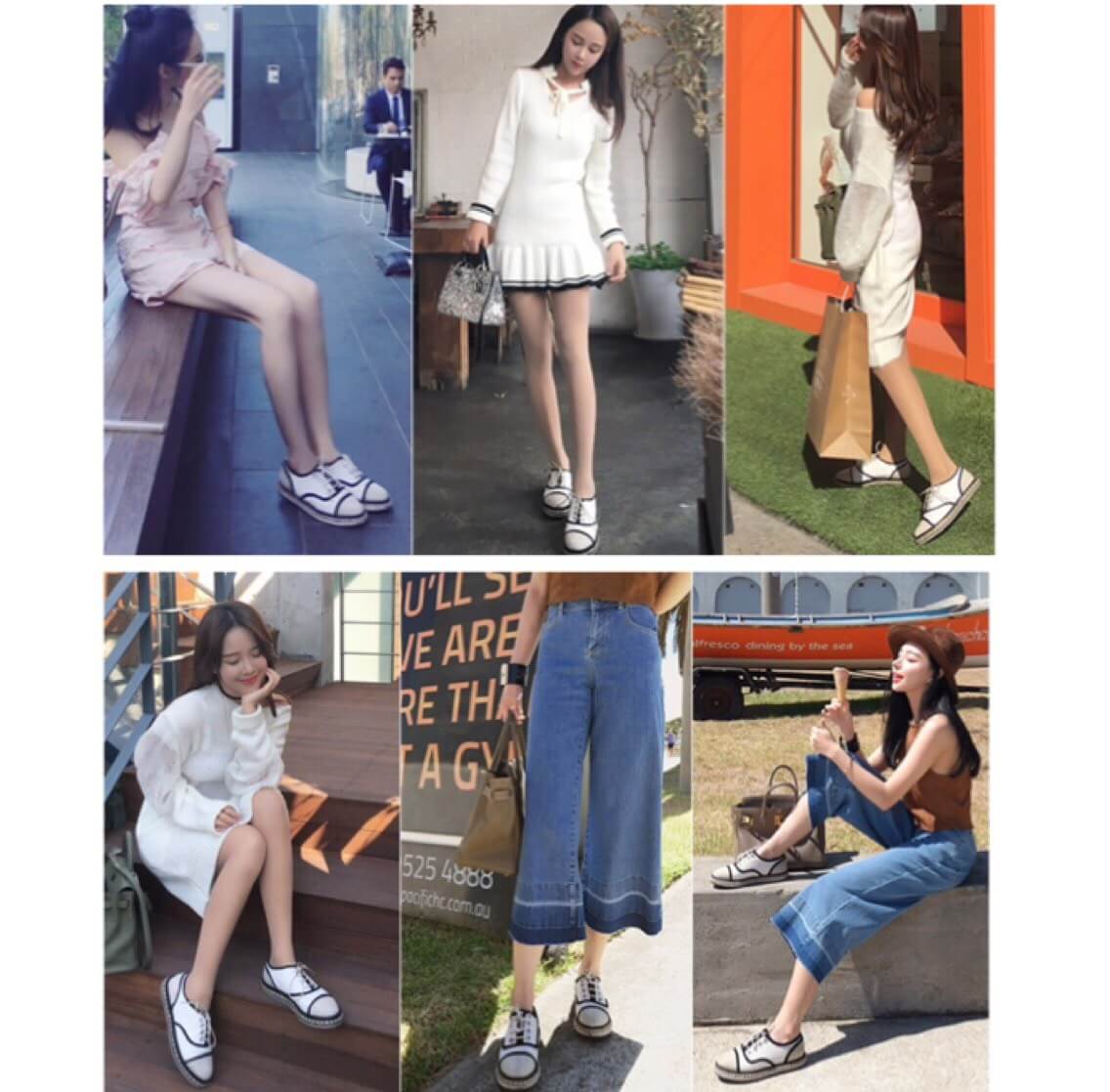 รองเท้าผ้าใบทูโทน (สีครีม)