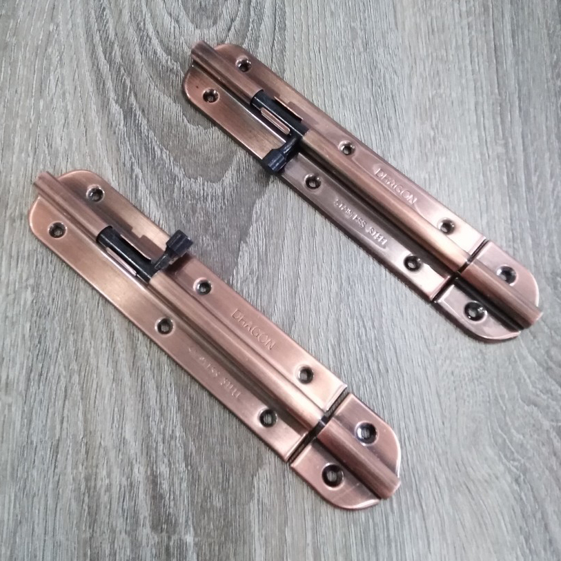 กลอนสแตนเลส 6 นิ้ว ทองแดงโบราณ ไรโน่