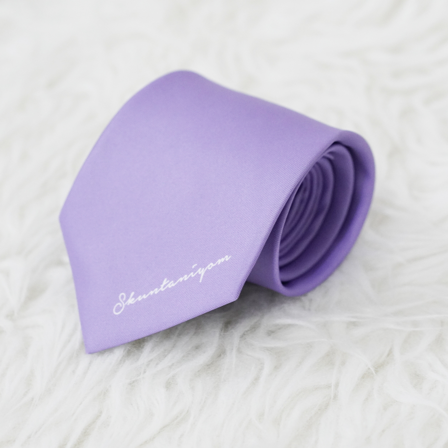 เนคไท สั่งทำใส่ชื่อ ขนาด 3.5" - Minimal - Pig Purple