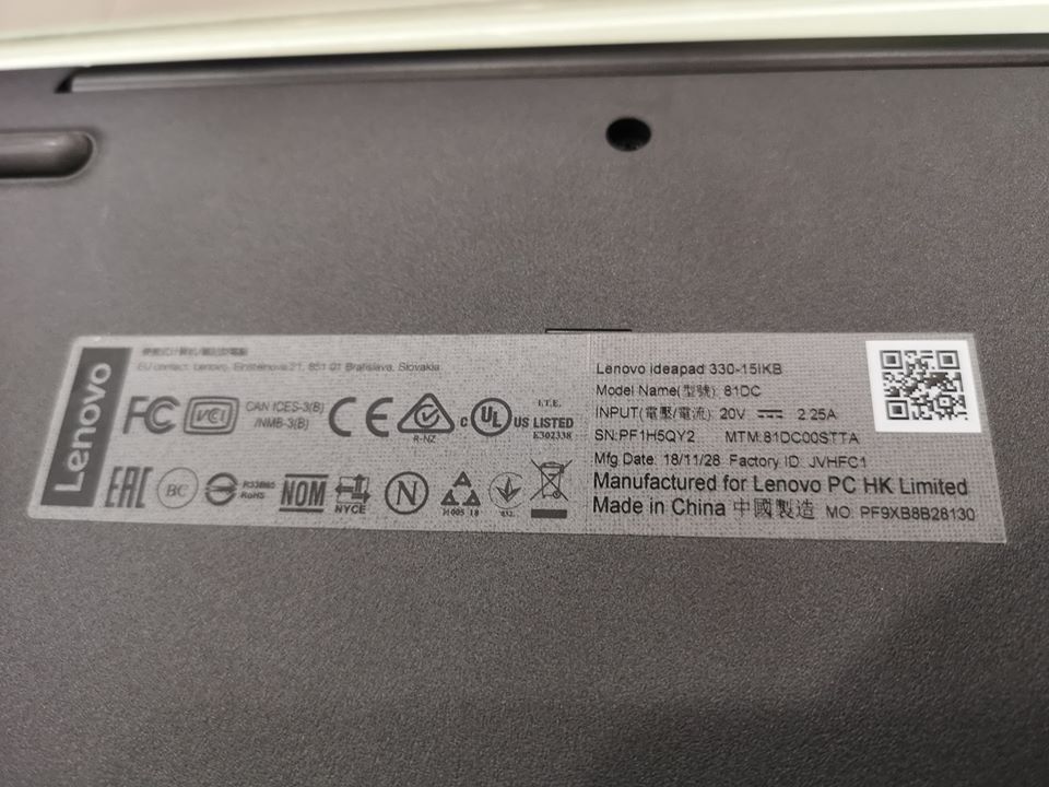 LENOVO ideapad 330-15IKB 02/2021