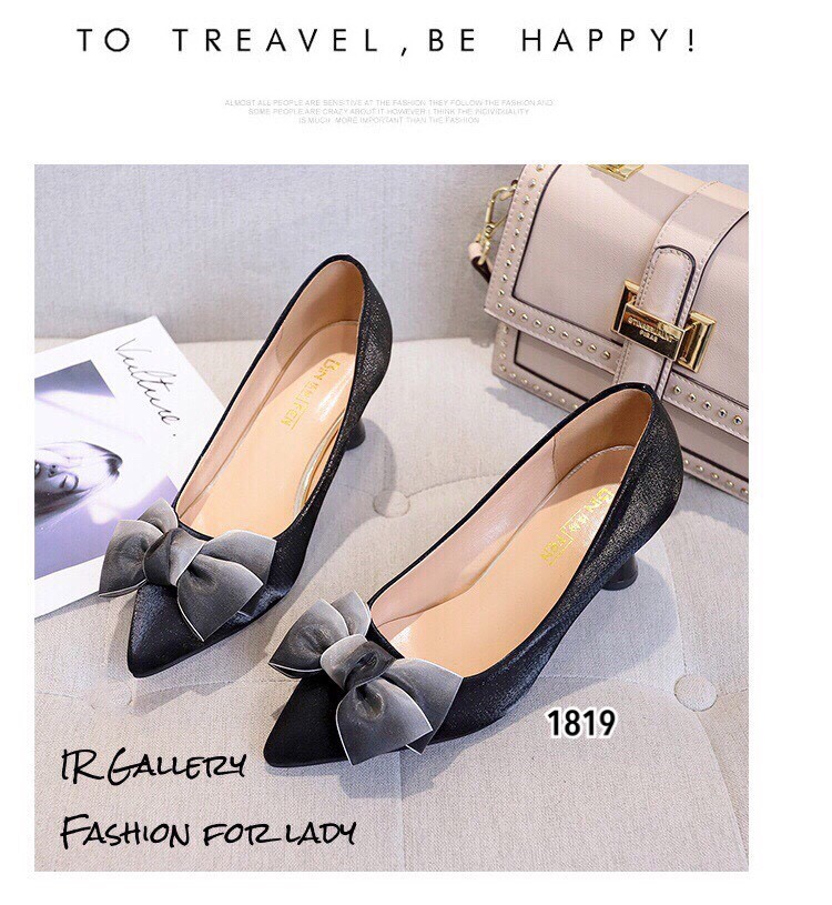รองเท้าคัทชูซาติน Style Poem (สีดำ)