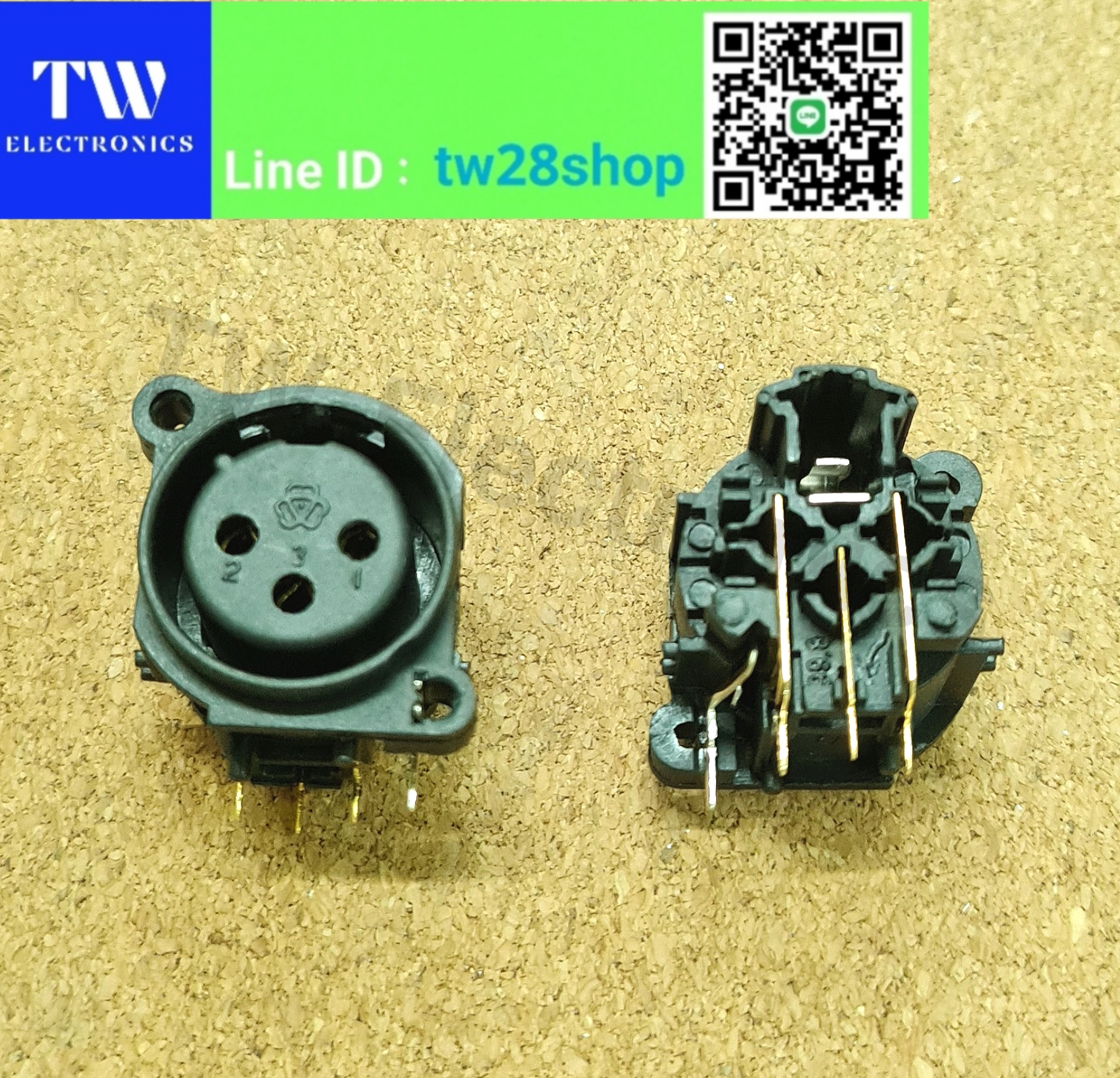 XLR 3P ตัวเมีย ลงปริ้นท์ SUNRISE / SUN561PN-OR-CG