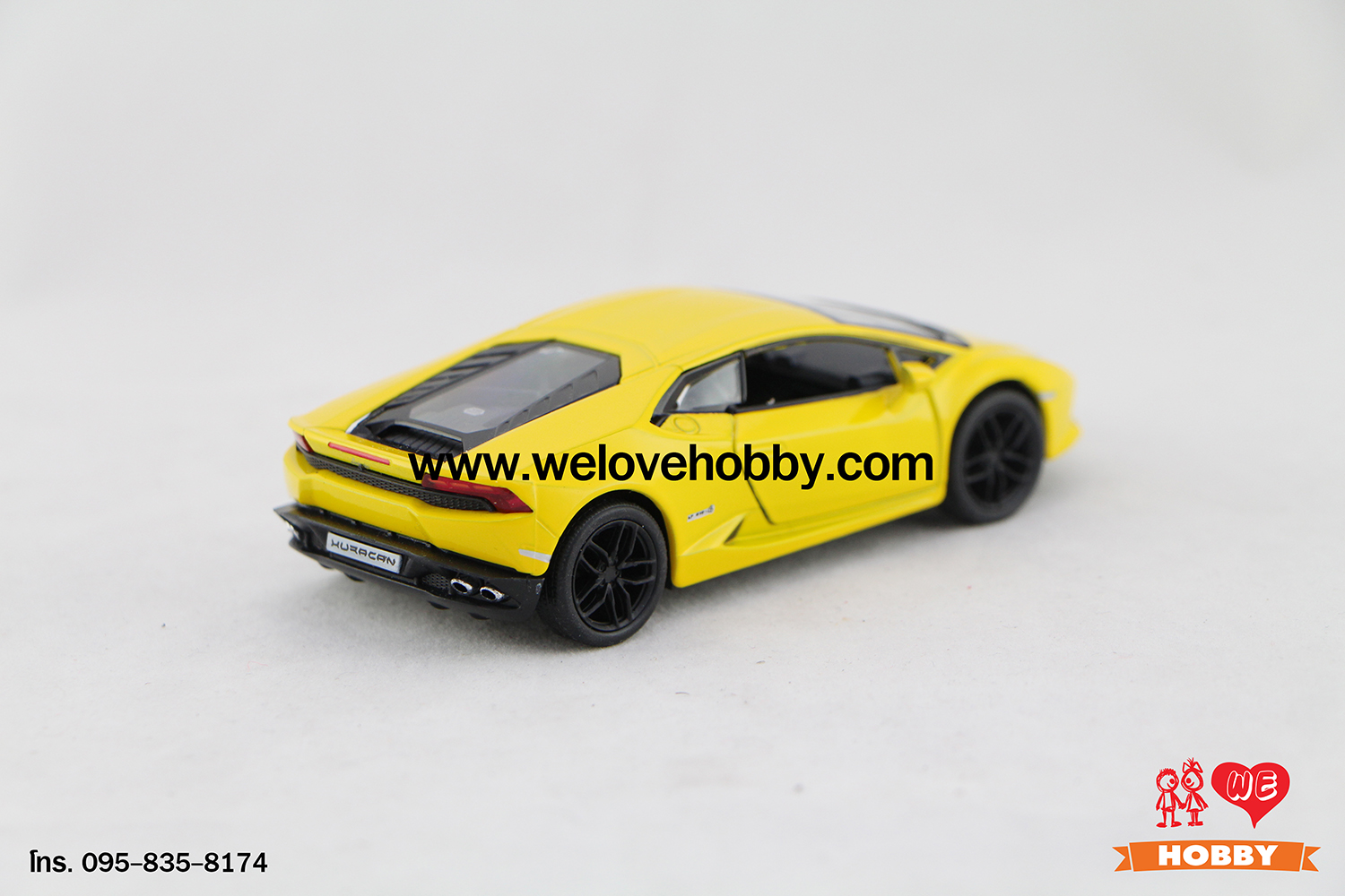โมเดลรถซุปเปอร์ คาร์ Lamborghini Huracán LP610-4 สีเหลือง Scale 1:36