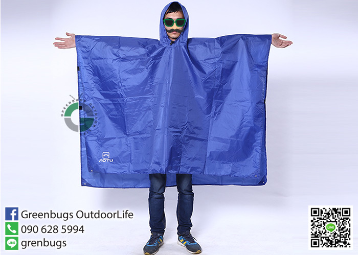 เสื้อกันฝนทรงปันโจ 3 in 1 สีน้ำเงิน