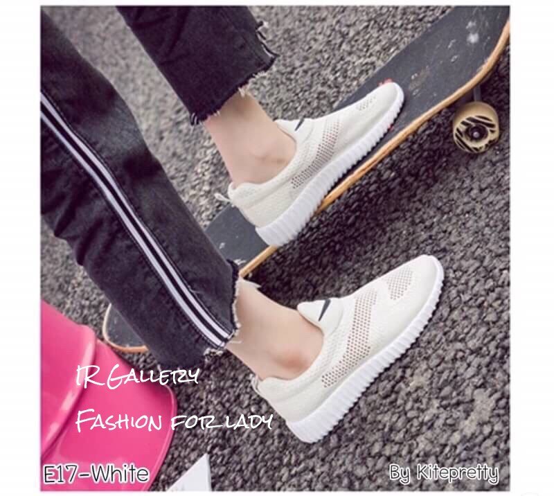 รองเท้าผ้าใบคอมฟอร์ตทรงสวมสไตล์ Sport (สีดำ)