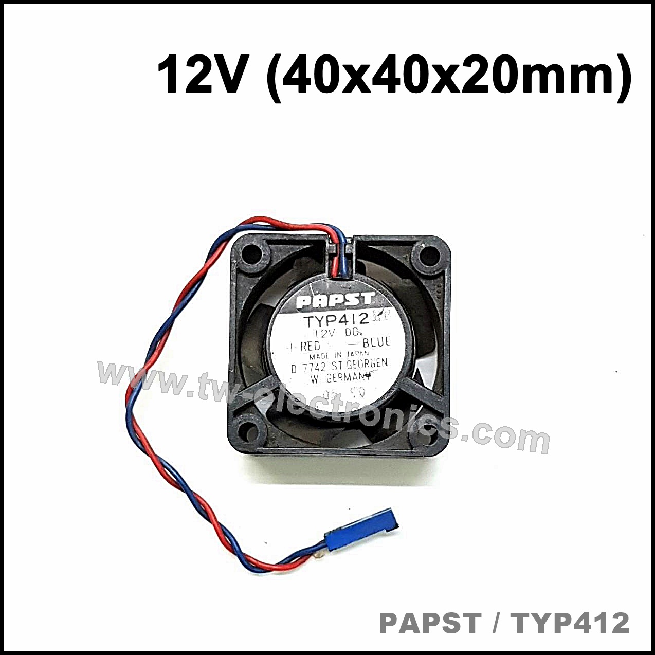 พัดลมระบายความร้อน 12V (40x40x20mm) PAPST