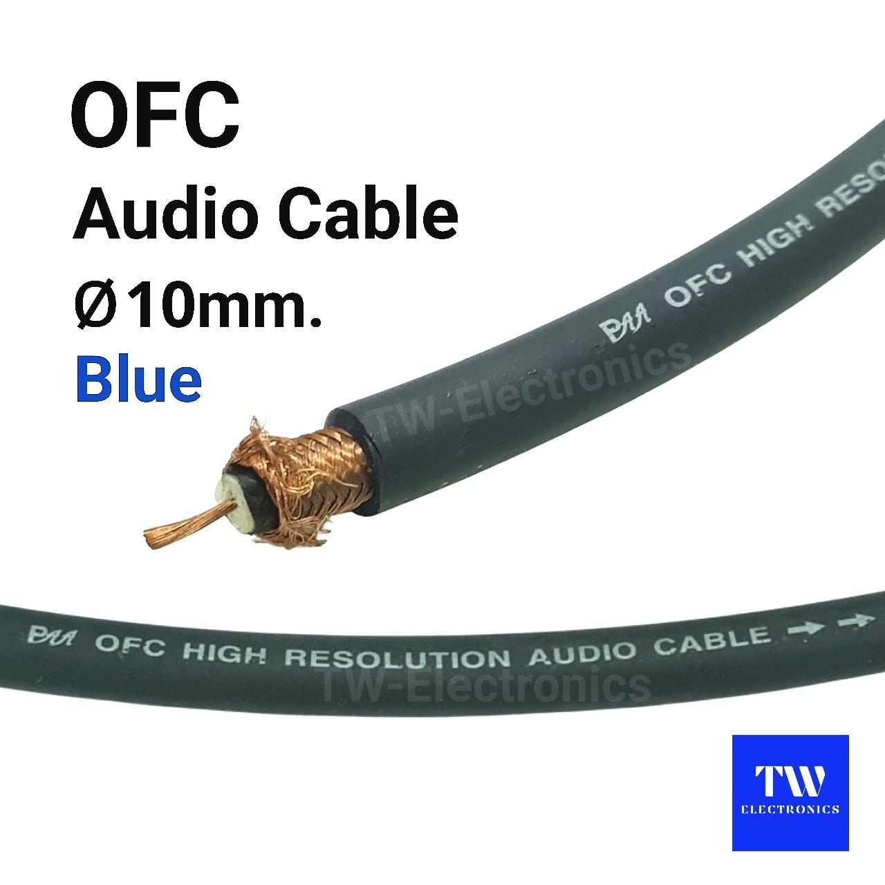 สายสัญญาณเสียงOFC Audio Cable ø10mm. / สีน้ำเงิน