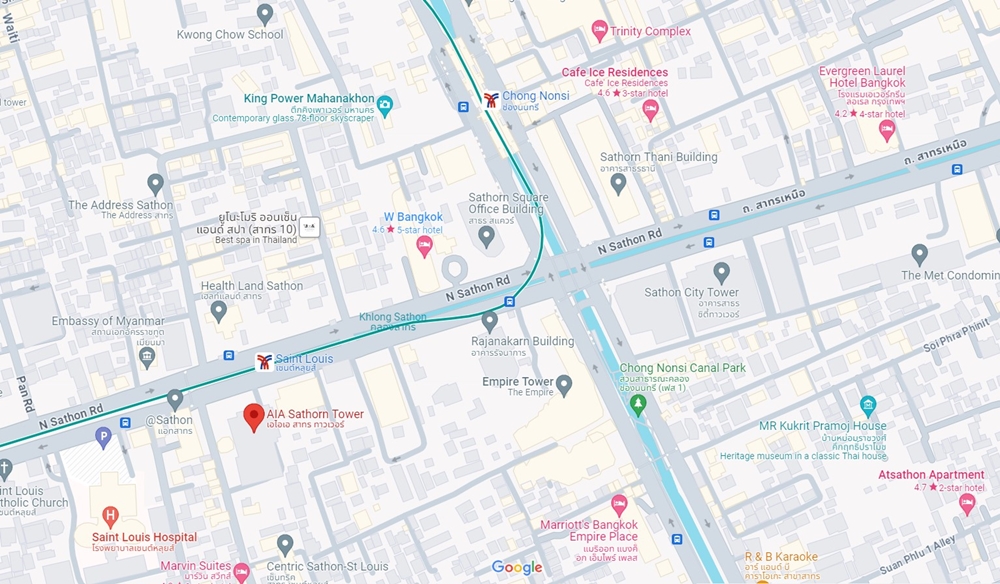 เอไอเอ สาทร ทาวเวอร์ (AIA Sathorn Tower) สำนักงานให้เช่าย่านสาทร กรุงเทพฯ ใกล้รถไฟฟ้า BTS สถานีเซนต์หลุยส์