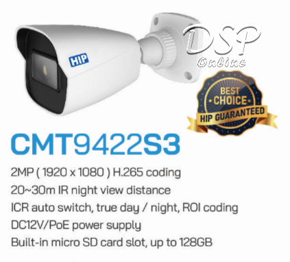 ขายถูก กล้องวงจรปิด CCTV HIP CMT9422S3 micro SD card slot, up to 128GB ประกัน1ปี