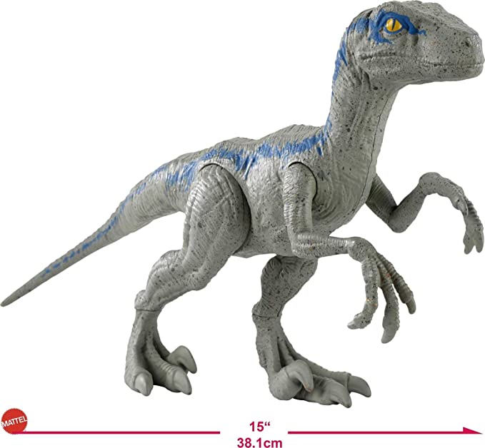 Mattel Jurassic World 12" Velociraptor Blue (HMK78) แมทเทล จูราสสิค เวิลด์ ของเล่นแอ็กชั่นฟิกเกอร์ไดโนเสาร์ เวโลซีแรปเตอร์ บลู