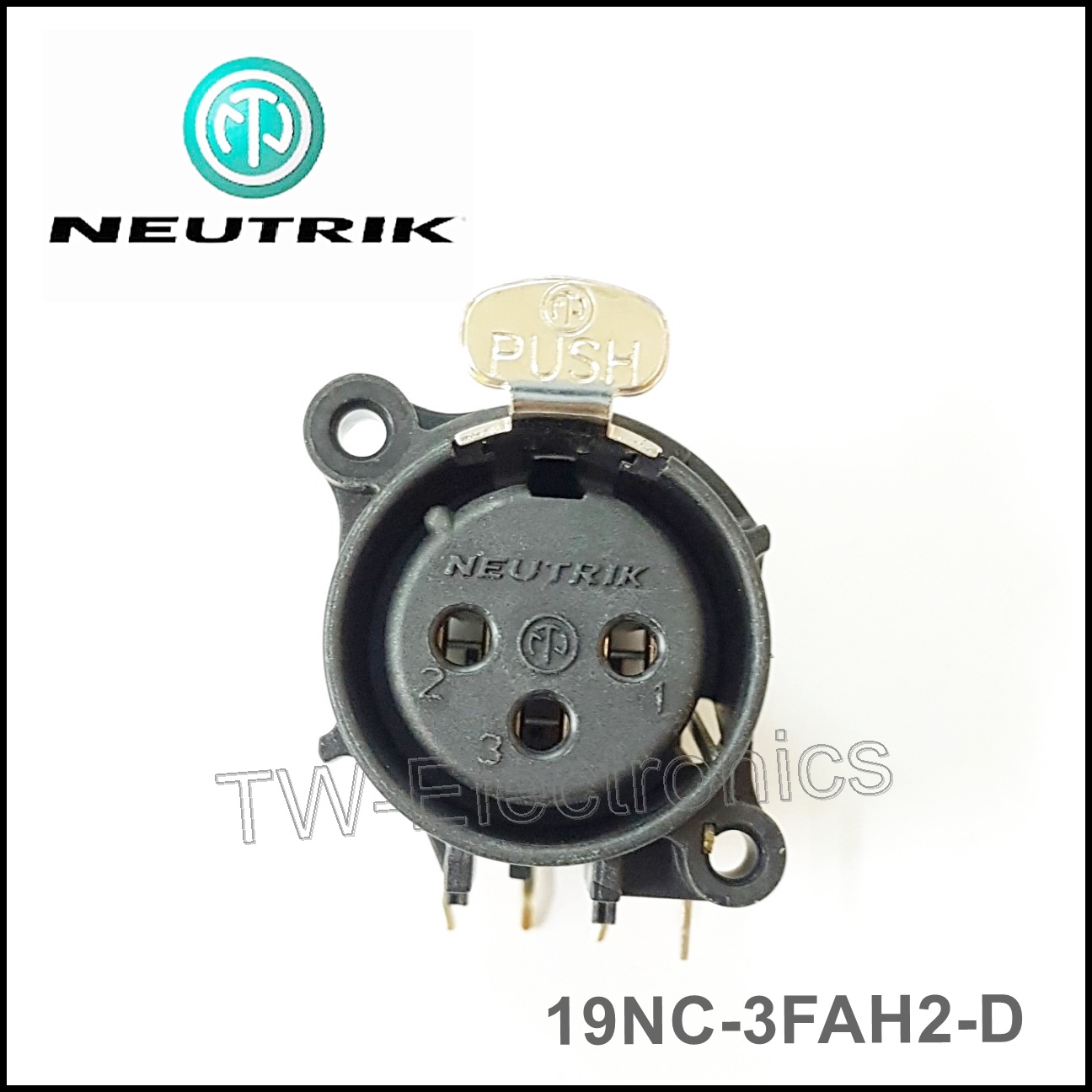 XLR 3P ตัวเมีย ลงปริ้นท์ NEUTRIK / 19NC-3FAH2-D สอบถาม-สั่งซื้อ Line ID: @tw-electronics