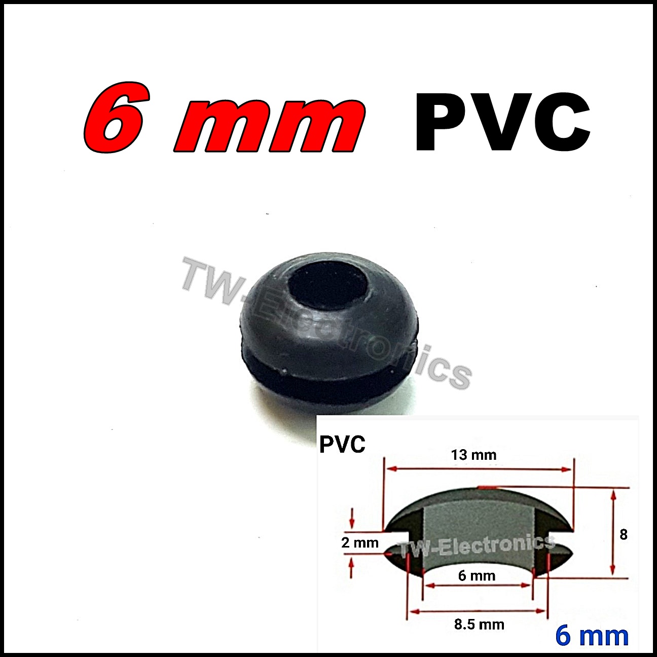 ลูกยางกันบาด PVC 6 mm (No.04)