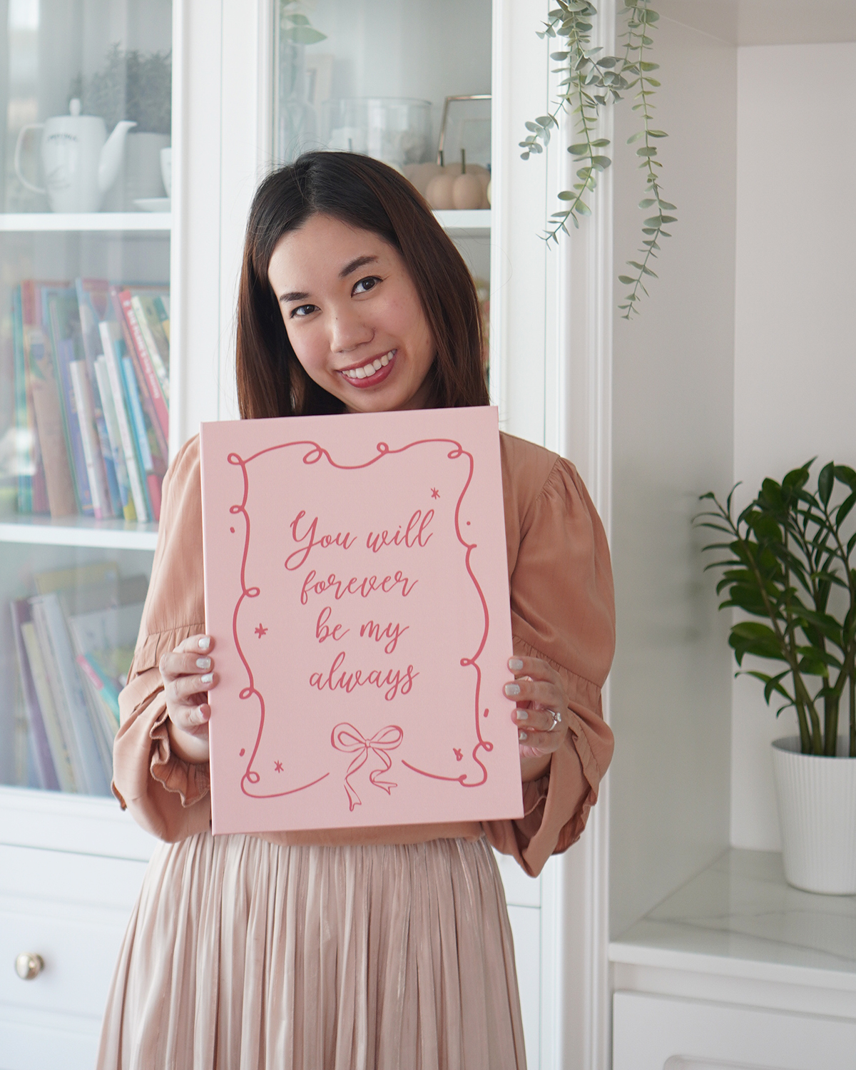 แฟ้มใส่ทะเบียนสมรส แบบพร้อมส่ง ลาย Valentine's Ribbon - Pink