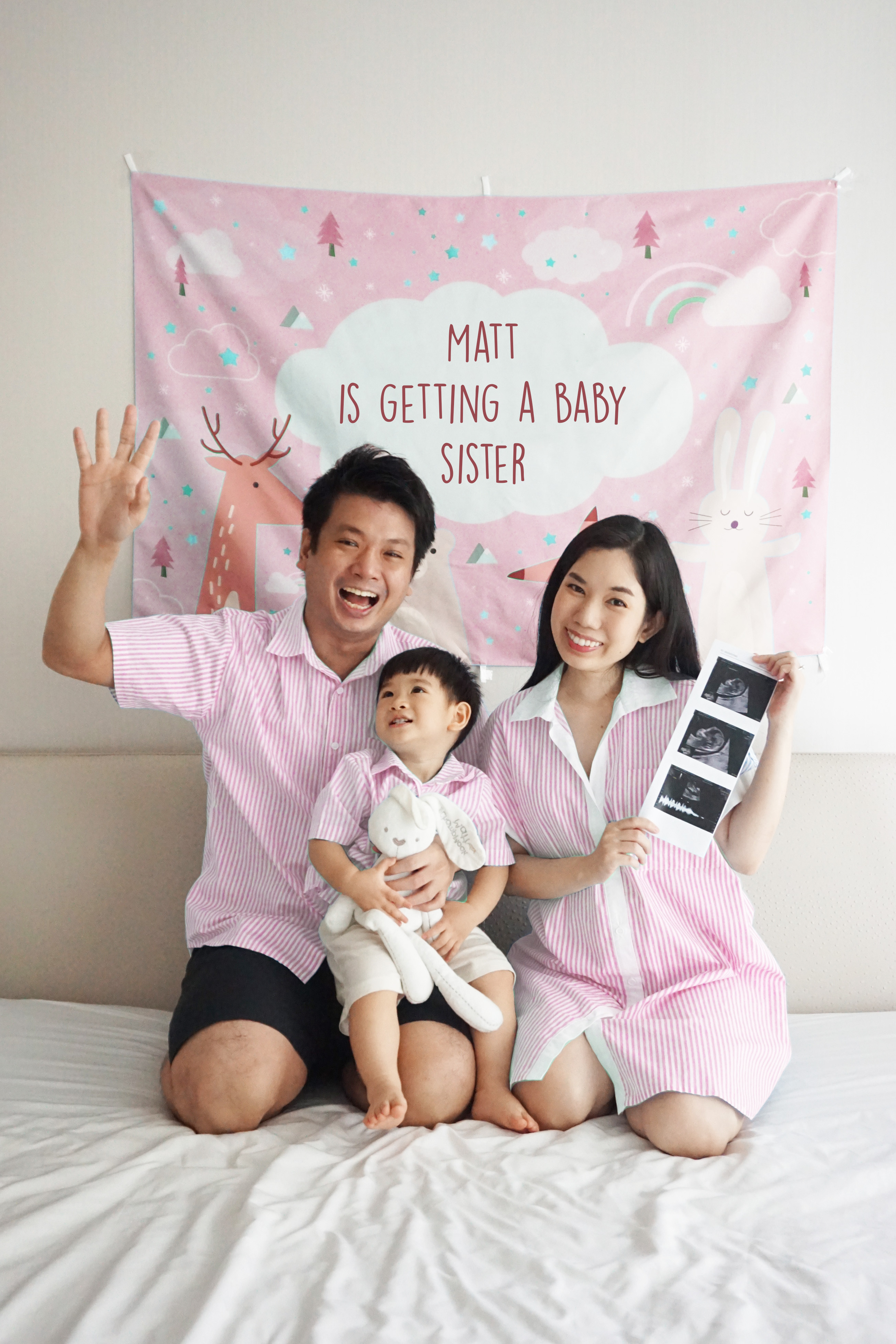 ป้ายผ้าฉลองปาร์ตี้ สั่งทำใส่ข้อความ ลาย Woodland - Pink