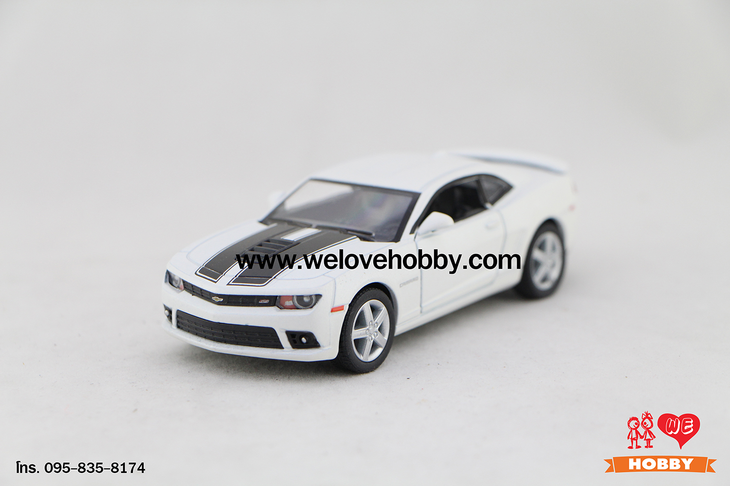 โมเดลรถซุปเปอร์ คาร์ 2014 Chevrolet Chevy Camaro สีขาว Scale 1:38