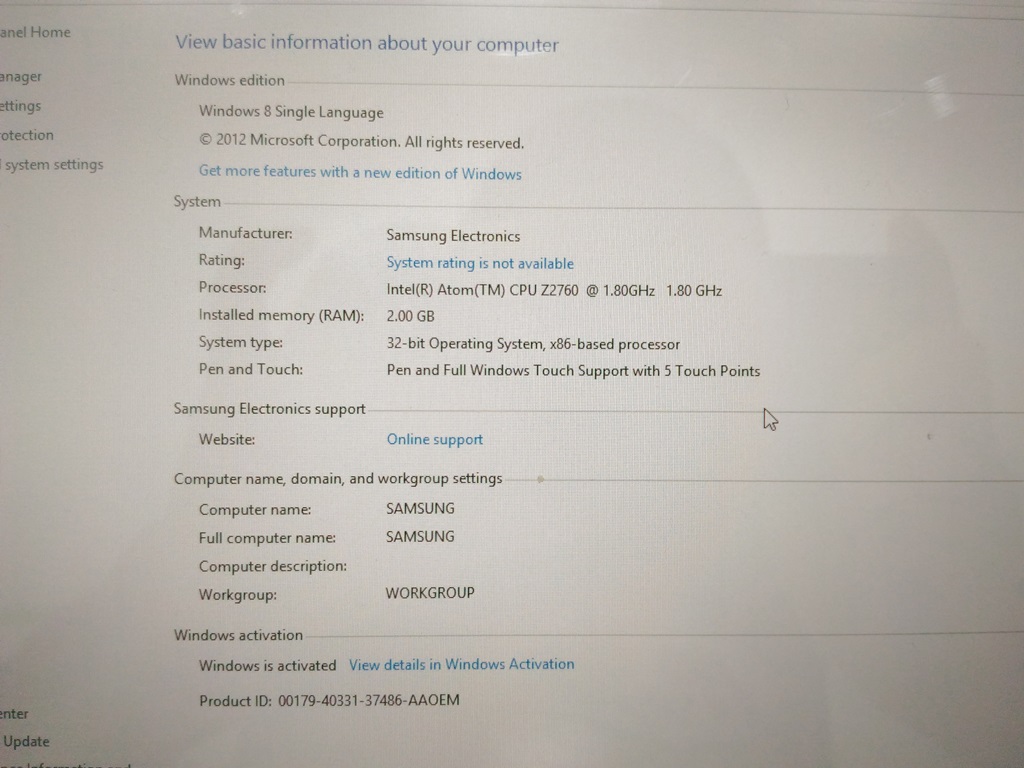 SAMSUNG ATIV Tab 5 XE500T1C-G01TH