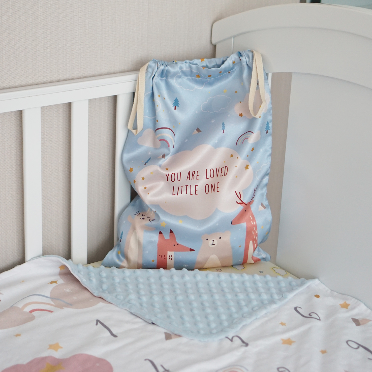 ผ้าห่ม Minky 75x100cm พร้อมส่ง ลาย Woodland - Milestone