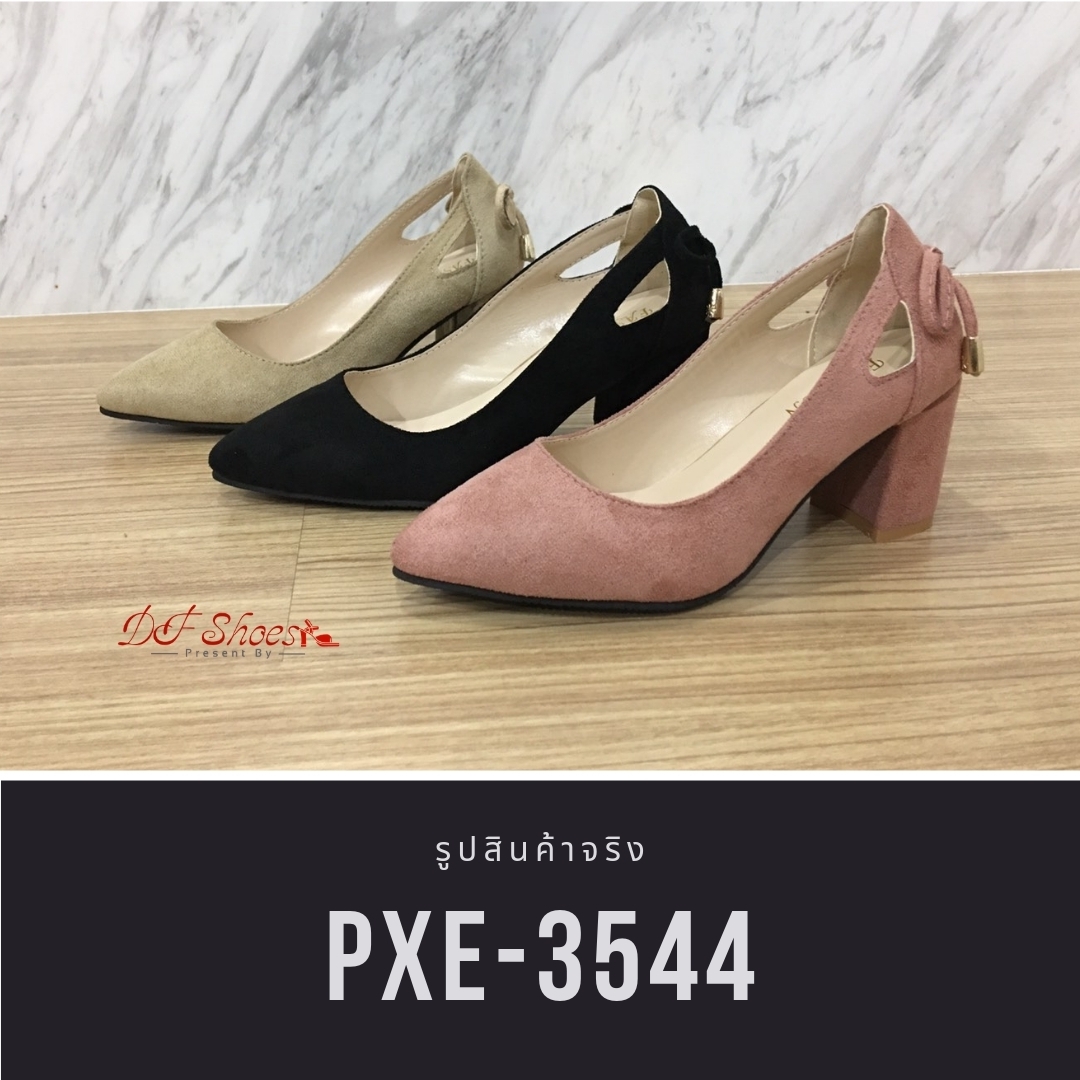 รอเท้าคัชูส้นตี้ยแต่งโบว์หลัง (สีชมพู)