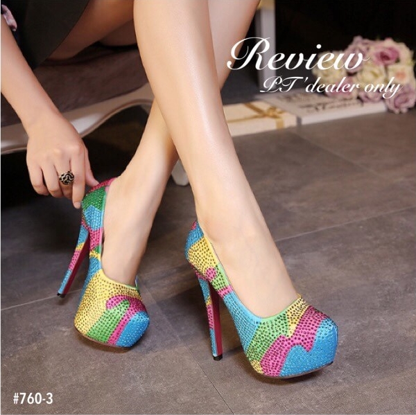 รองเท้าส้นสูง Rainbow Pastel