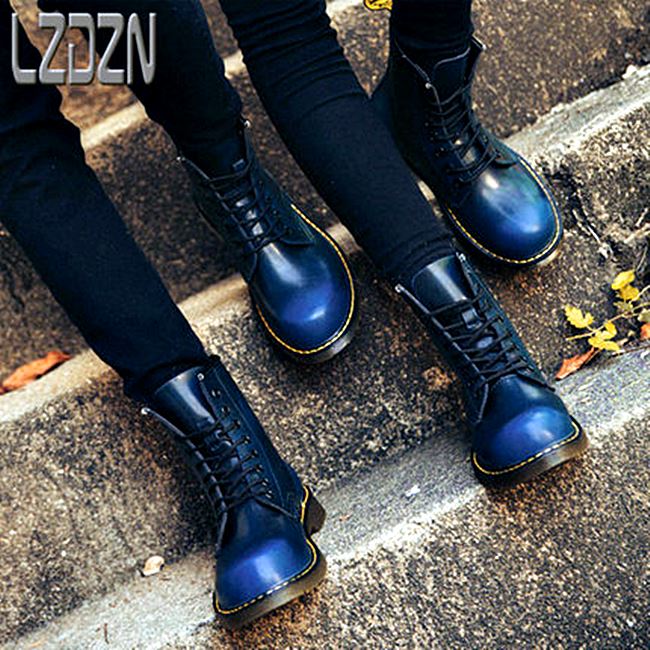 01051 รองเท้าบูท LZDZN Boots Leather Shoes high สไตล์วินเทจ [ชาย/หญิง] Size 35-44
