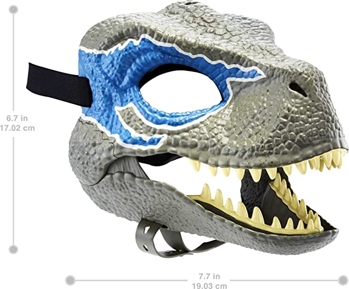 Mattel Jurassic World Velociraptor Dino Mask - Blue (HMK77) แมทเทล จูราสสิค เวิลด์ ของเล่นแอ็กชั่นฟิกเกอร์ไดโนเสาร์ หน้ากาก เวโลซีแรปเตอร์ บลู