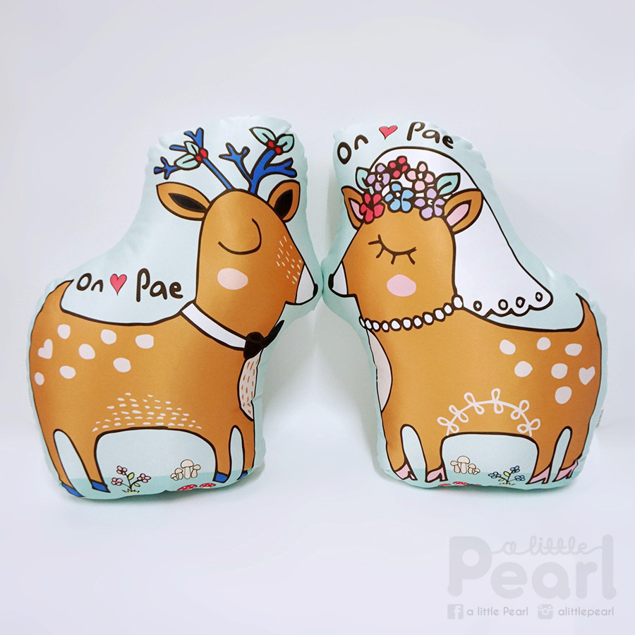 หมอนสั่งทำใส่ชื่อ รูปกวาง Deer